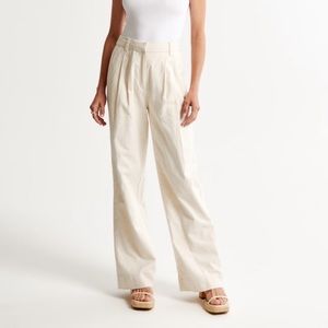 NWT Abercrombie linen-blend tailored wide leg pant size xs regular